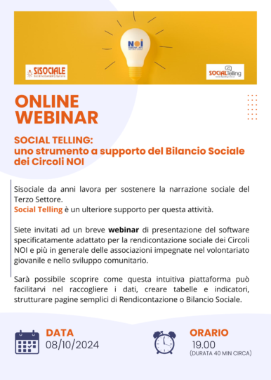 Webinar di introduzione all’utilizzo dello strumento di rendicontazione sociale 